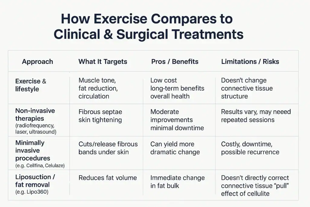 How exercise compares to treatments from Lipo 360 Bradford