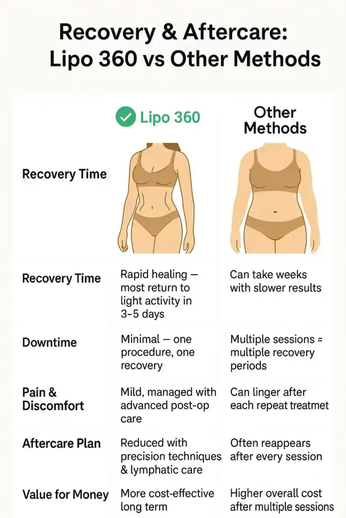 Recovery and Aftercare for Fat-Dissolving Surgery 2 Table to show fat dissolving injection aftercare Bradford